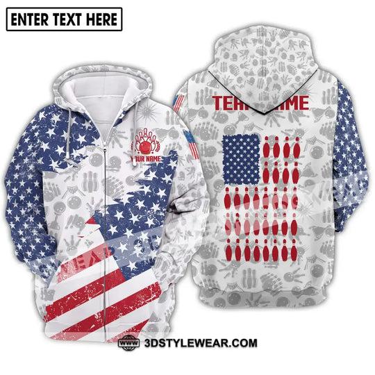 Unisex Shirt - Custom Name And Team Name Shirt, America Bowling Lover Shirt style option 2