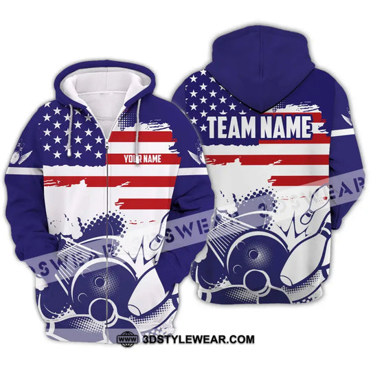 Unisex Shirt - Custom Name And Team Name Shirt, America Bowling Lover style option 2