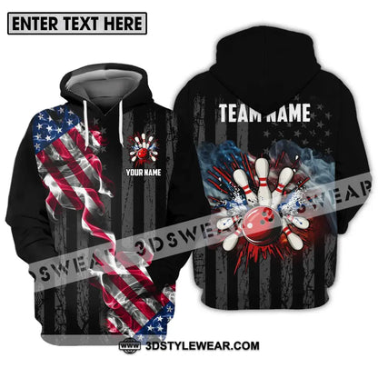 Unisex Shirt - Custom Name And Team America Bowling Sport Hoodie / S T-Shirt