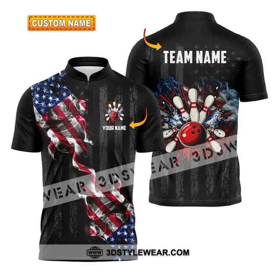 Unisex Shirt - Custom Name And Team Name America Bowling Sport Shirt style option 1