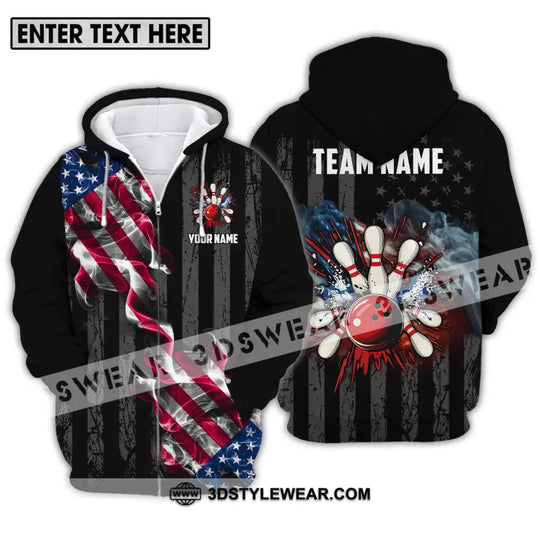 Unisex Shirt - Custom Name And Team Name America Bowling Sport Shirt style option 2