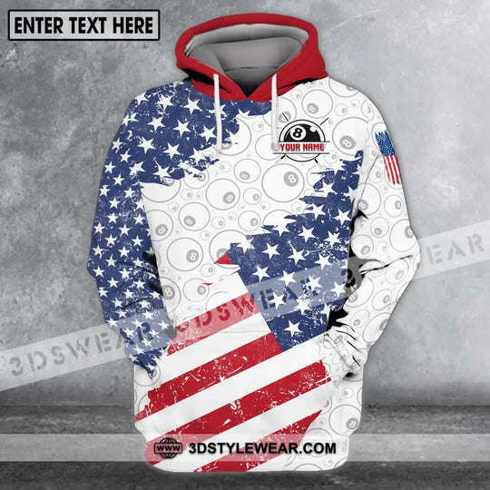 Unisex Shirt - Custom Name And Team Name Shirt, America Flag Billiard Balls Shirt style option 3