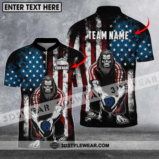 Unisex Shirt - Custom Name And Team Name Shirt, America King Kong Bowling Shirt style option 1