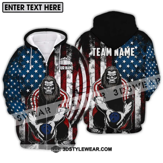 Unisex Shirt - Custom Name And Team Name Shirt, America King Kong Bowling Shirt style option 2