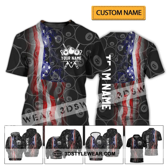 Unisex Shirt - Custom Name And Team Name Shirt - American Billiard Lover style option 2