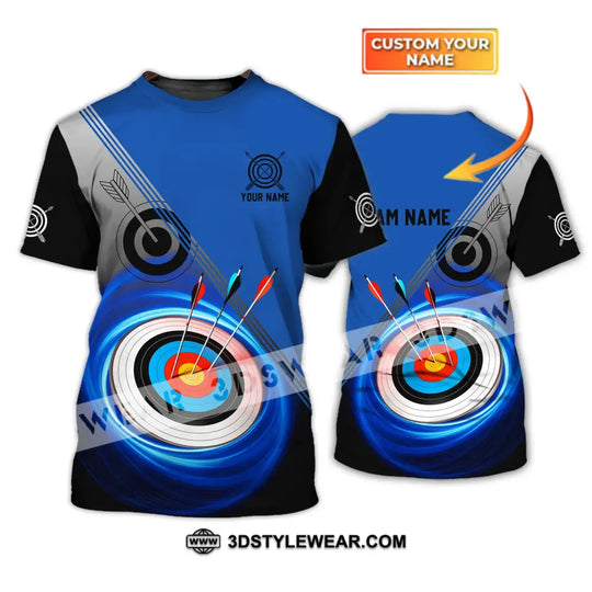 Unisex Shirt - Custom Name And Team Name Shirt - Archery Lover Blue Shirt style option 1