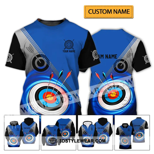 Unisex Shirt - Custom Name And Team Name Shirt - Archery Lover Blue Shirt style option 2