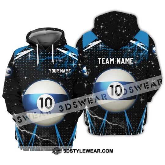Unisex Shirt - Custom Name And Team Name Shirt - Billiard Ball Number 10 style option 3