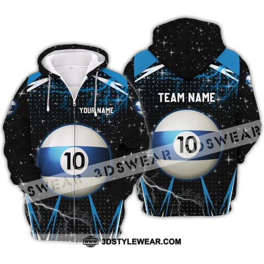 Unisex Shirt - Custom Name And Team Name Shirt - Billiard Ball Number 10 style option 4