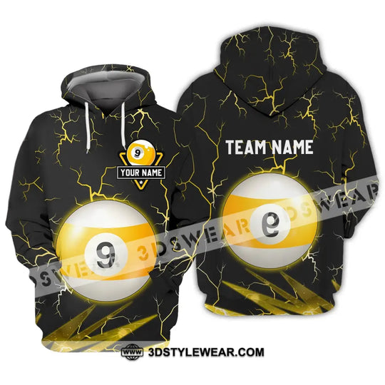 Unisex Shirt - Custom Name And Team Name Shirt - Billiard Ball Number 9 style option 3