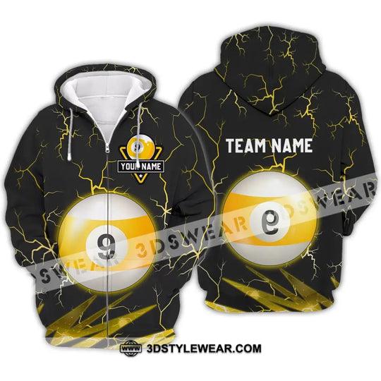 Unisex Shirt - Custom Name And Team Name Shirt - Billiard Ball Number 9 style option 4