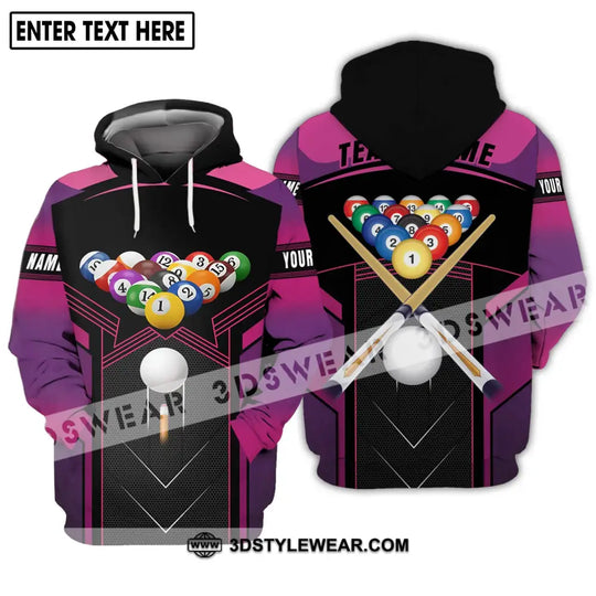 Unisex Shirt - Custom Name And Team Name Shirt, Billiard Balls Colorful Shirt style option 3