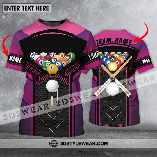 Unisex Shirt - Custom Name And Team Name Shirt, Billiard Balls Colorful Shirt style option 1