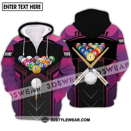 Unisex Shirt - Custom Name And Team Name Shirt, Billiard Balls Colorful Shirt style option 2