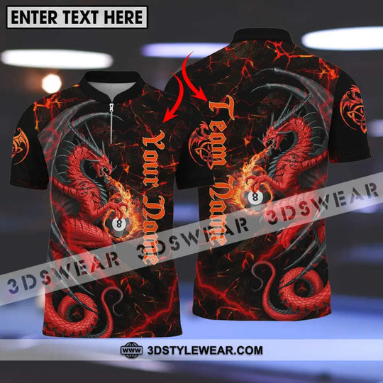 Unisex Shirt - Custom Name And Team Name Billiard Shirt, Billiard Fire Dragon style option 1