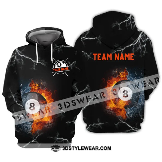 Unisex Shirt - Custom Name And Team Name Shirt - Billiard Fire And Water style option 3