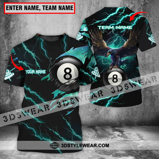 Unisex Shirt - Custom Name And Team Name Billiard Green Lightning style option 1