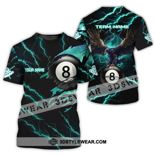 Unisex Shirt - Custom Name And Team Name Billiard Green Lightning style option 2