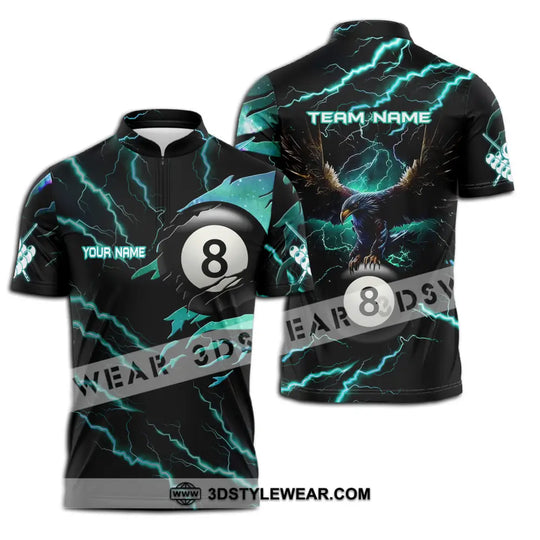 Unisex Shirt - Custom Name And Team Name Billiard Green Lightning style option 3