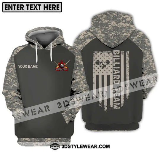 Unisex Shirt - Custom Name And Team Name Billiard Lover Shirt, Billiard Camo style option 3