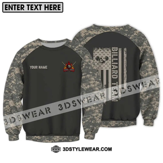 Unisex Shirt - Custom Name And Team Name Billiard Lover Shirt, Billiard Camo style option 4