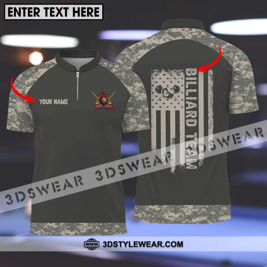 Unisex Shirt - Custom Name And Team Name Billiard Lover Shirt, Billiard Camo style option 1