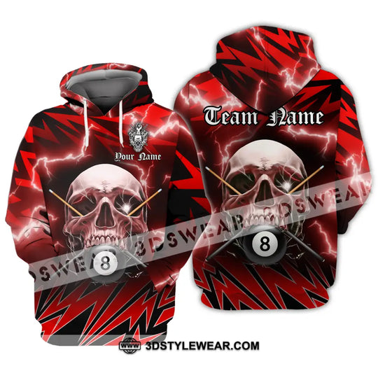 Unisex Shirt - Custom Name And Team Name Billiard Sport Shirt, Skull style option 4