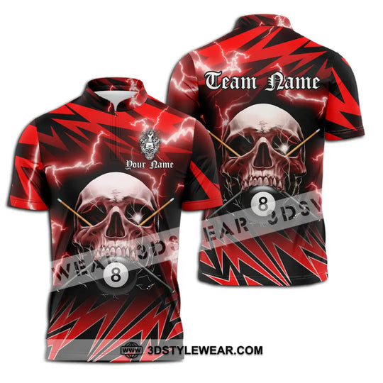 Unisex Shirt - Custom Name And Team Name Billiard Sport Shirt, Skull style option 3