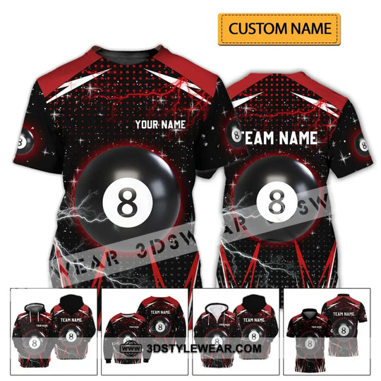 Unisex Shirt - Custom Name And Team Name Shirt - Billiard Thunder style option 2