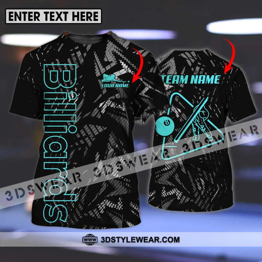 Unisex Shirt - Custom Name And Team Name Billiards Shirt, Dark Color style option 1