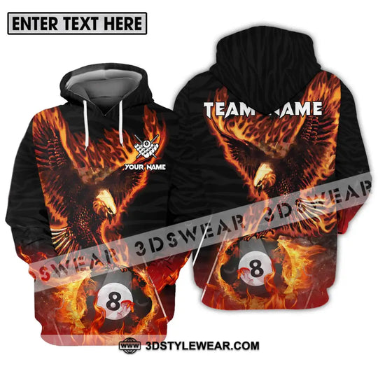Unisex Shirt - Custom Name And Team Name Billiards Shirt, Fire Eagle style option 3