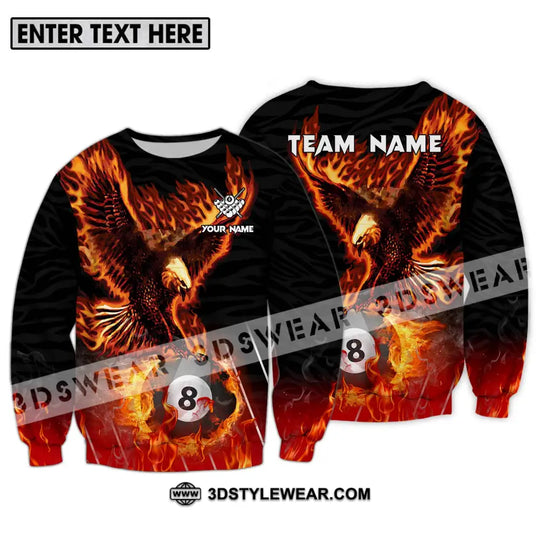 Unisex Shirt - Custom Name And Team Name Billiards Shirt, Fire Eagle style option 4