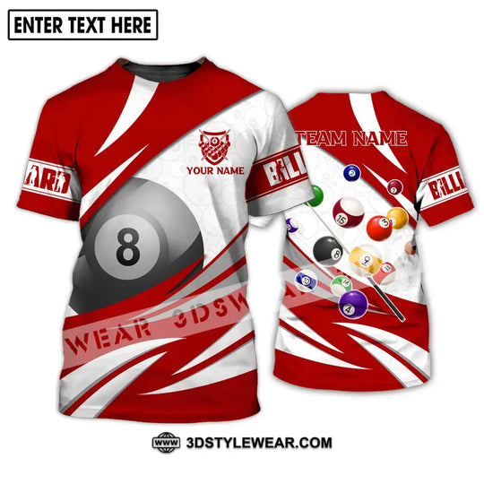 Unisex Shirt - Custom Name And Team Name Billiards Shirt - Billiards Hoodie Polo Shirt - Billiards Lover Gift - Billiards Lover Shirt style option 2