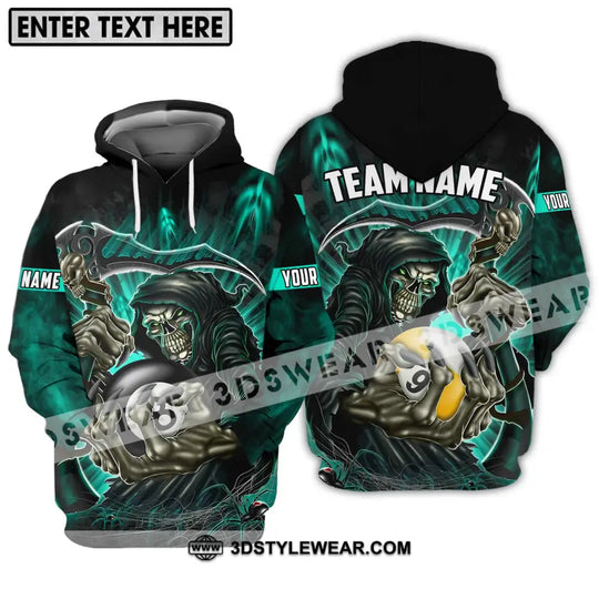 Unisex Shirt - Custom Name And Team Name Billiards Lover Shirt, Billiards God Of Death style option 3