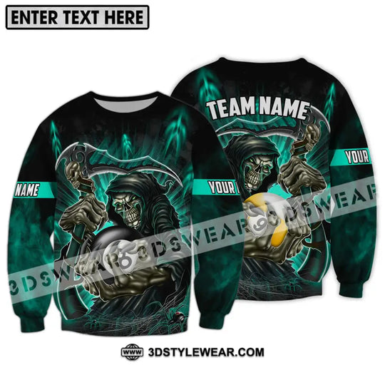 Unisex Shirt - Custom Name And Team Name Billiards Lover Shirt, Billiards God Of Death style option 4
