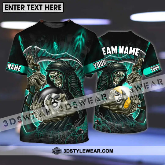 Unisex Shirt - Custom Name And Team Name Billiards Lover Shirt, Billiards God Of Death style option 1