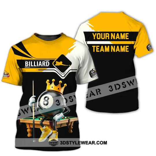 Unisex Shirt, Custom Name and Team Name Billiards Shirt, Billiards Polo Long Sleeve, Billiards Lover, Billiards T-Shirt style option 2