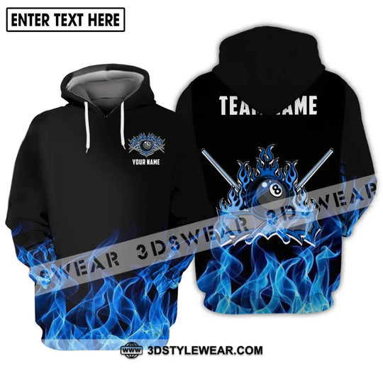 Unisex Shirt - Custom Name And Team Name Shirt, Black Blue Billiard Shirt style option 3