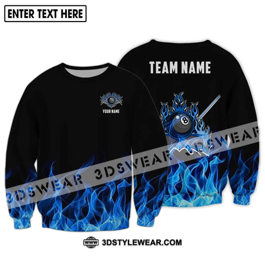 Unisex Shirt - Custom Name And Team Name Shirt, Black Blue Billiard Shirt style option 4