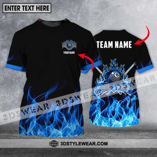 Unisex Shirt - Custom Name And Team Name Shirt, Black Blue Billiard Shirt style option 1