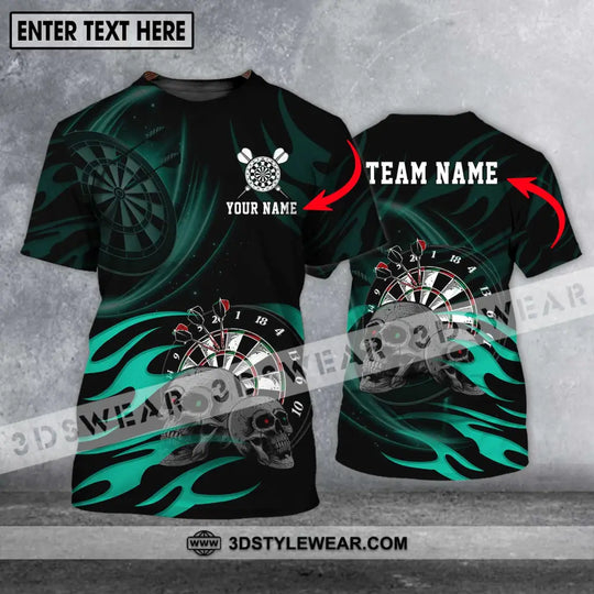 Unisex Shirt - Custom Name And Team Name Shirt, Black Green Color Darts Lover Shirt style option 1