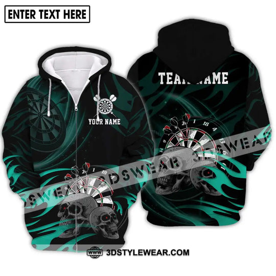 Unisex Shirt - Custom Name And Team Name Shirt, Black Green Color Darts Lover Shirt style option 2