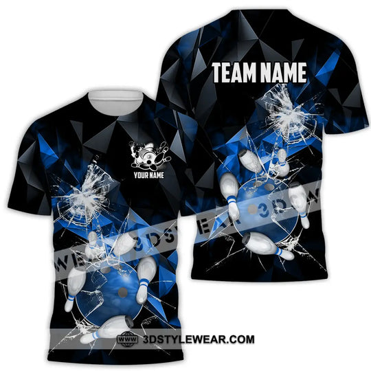 Unisex Shirt - Custom Name And Team Name Shirt, Blue Glasses Bowling style option 2