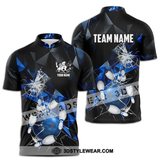 Unisex Shirt - Custom Name And Team Name Shirt, Blue Glasses Bowling style option 3
