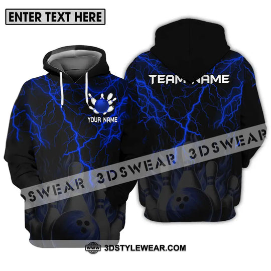 Unisex Shirt - Custom Name And Team Name Shirt, Blue Thunder Bowling style option 3