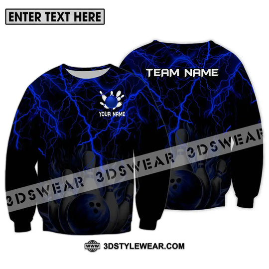 Unisex Shirt - Custom Name And Team Name Shirt, Blue Thunder Bowling style option 4