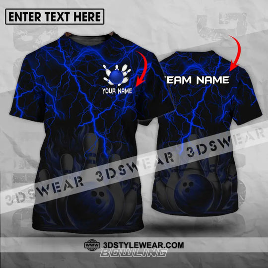 Unisex Shirt - Custom Name And Team Name Shirt, Blue Thunder Bowling style option 1