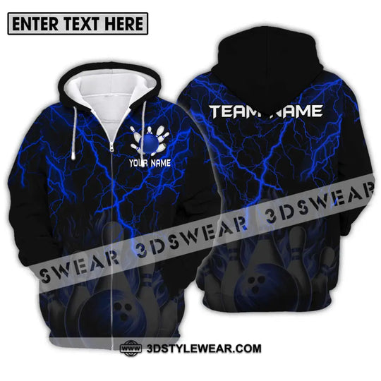 Unisex Shirt - Custom Name And Team Name Shirt, Blue Thunder Bowling style option 2