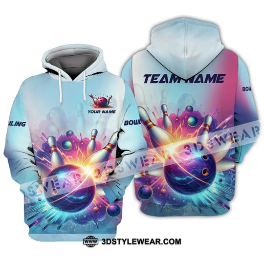 Unisex Shirt - Custom Name And Team Name Shirt, Boom Bowling Ball And Pins style option 3
