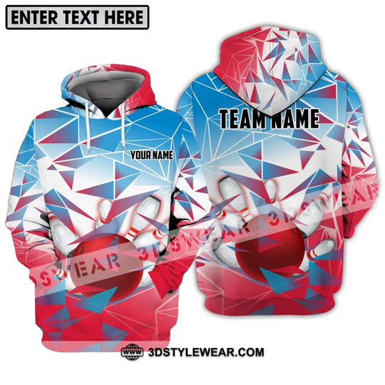 Unisex Shirt - Custom Name And Team Name Shirt, Bowling Ball And Pins Triangular Array style option 3